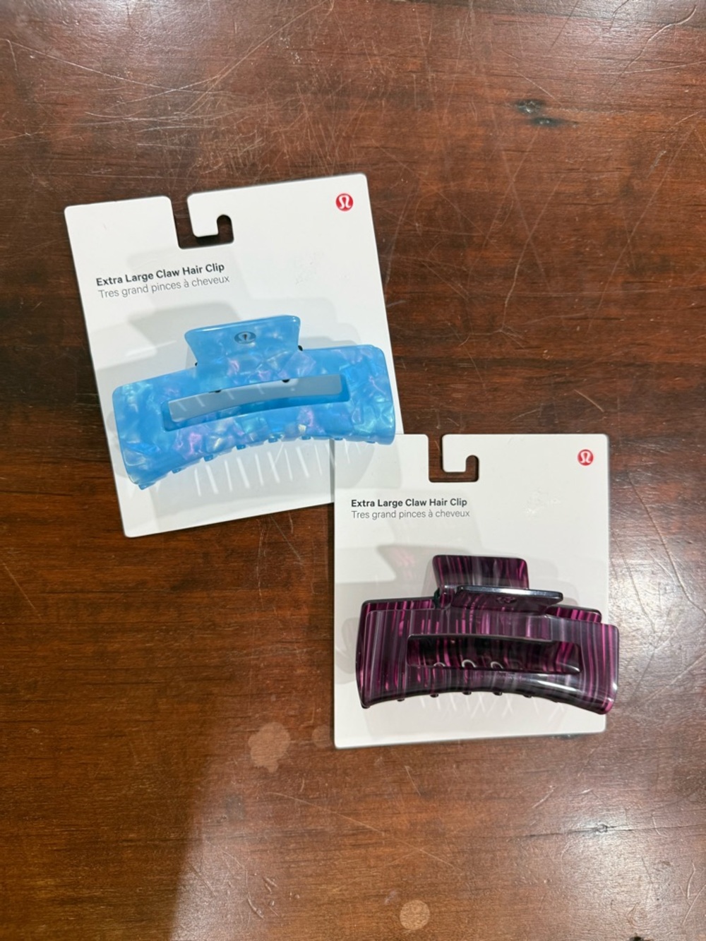 lululemon athletica Extra Large Claw Hair Clip Duo - Blue and Purple